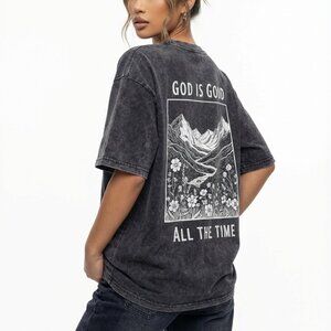"God is Good" Stonewashed T-Shirt Oversized